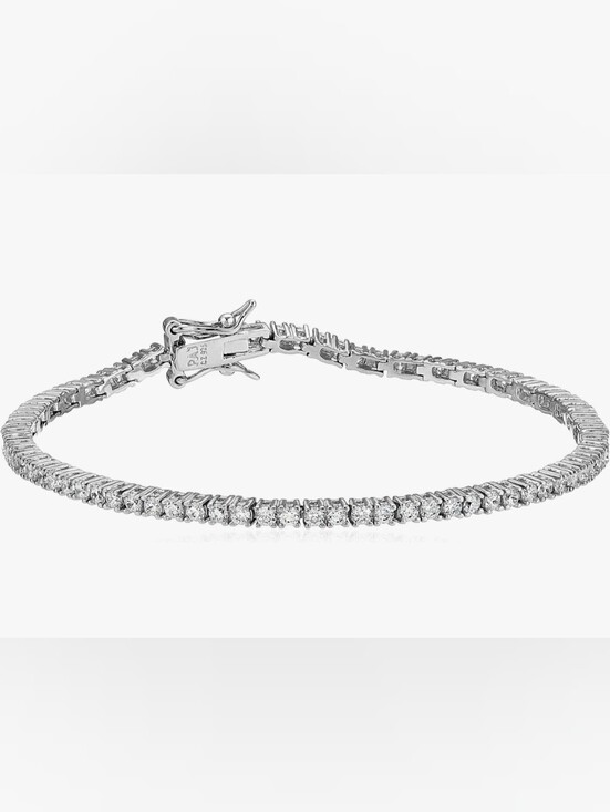 Source Unknown Jewelry - 925 Sterling Silver White Tennis Bracelet